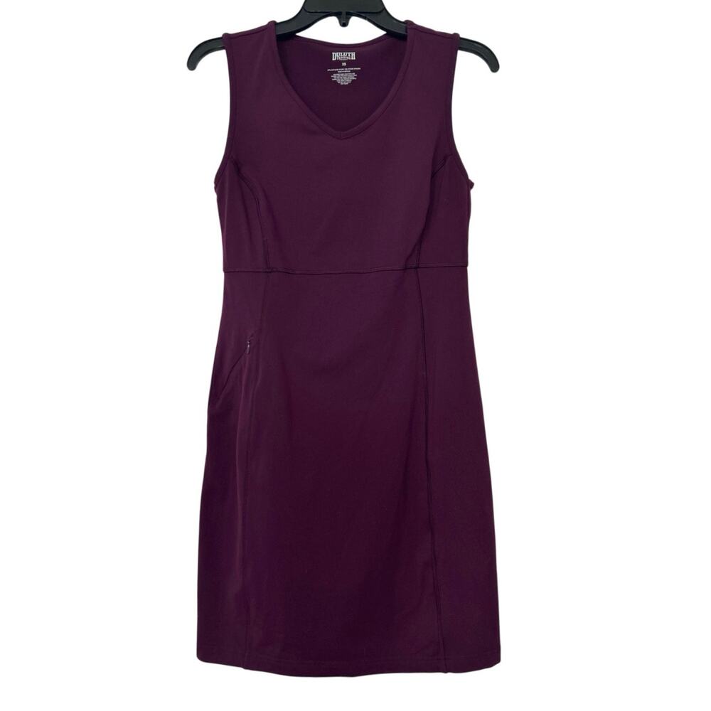 Duluth Trading Co NoGA UPF40 Stretch Empire Waist Active Dress OutdoorXS Purple